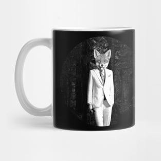 White fox of the black forrest Mug